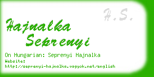 hajnalka seprenyi business card